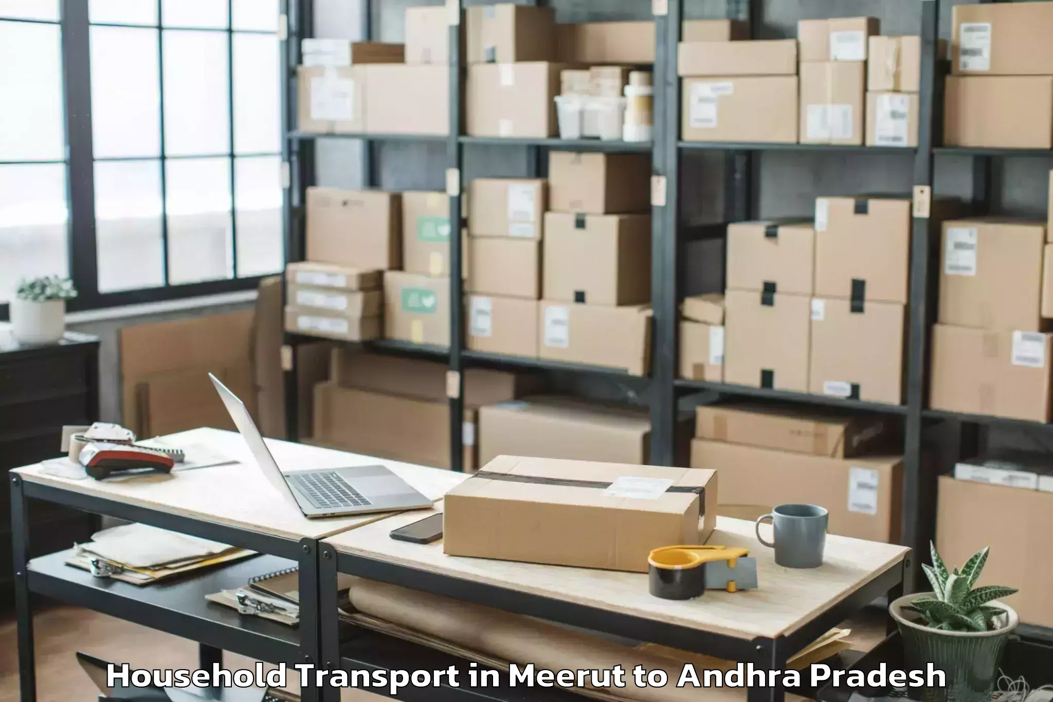 Book Meerut to Nallajerla Household Transport Online